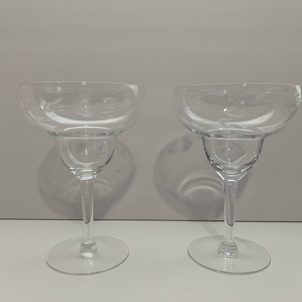 2 Princess House Margarita Glasses